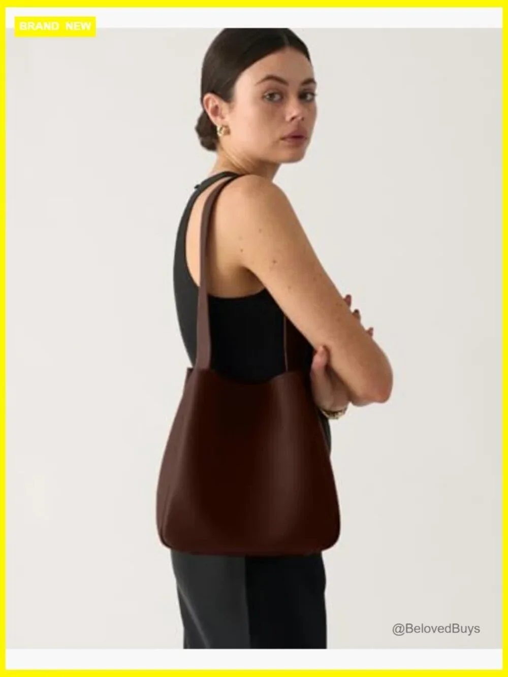 Slouchy Vegan Leather Hobo Bag - Medium Shoulder Tote Purse